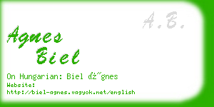 agnes biel business card